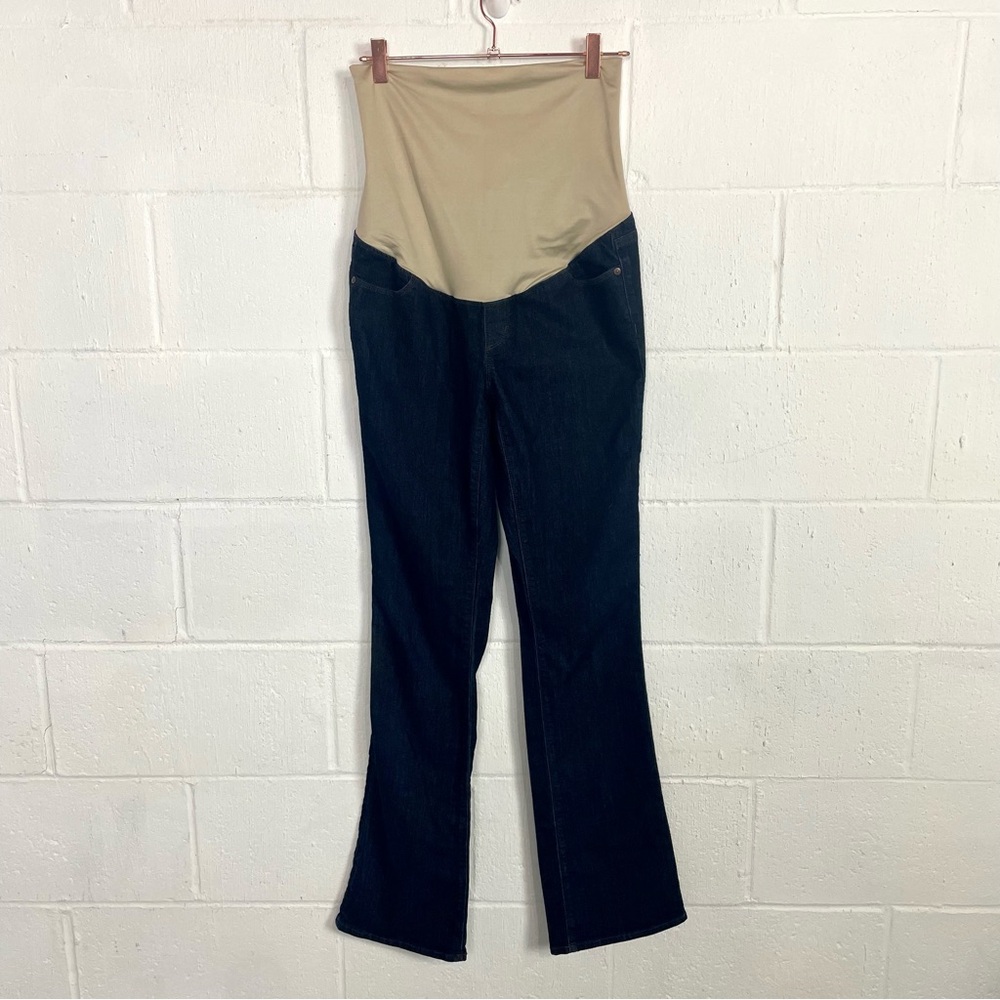 LOFT Maternity‎ Jeans Dark Wash Mini Boot Flare Size 6/8
